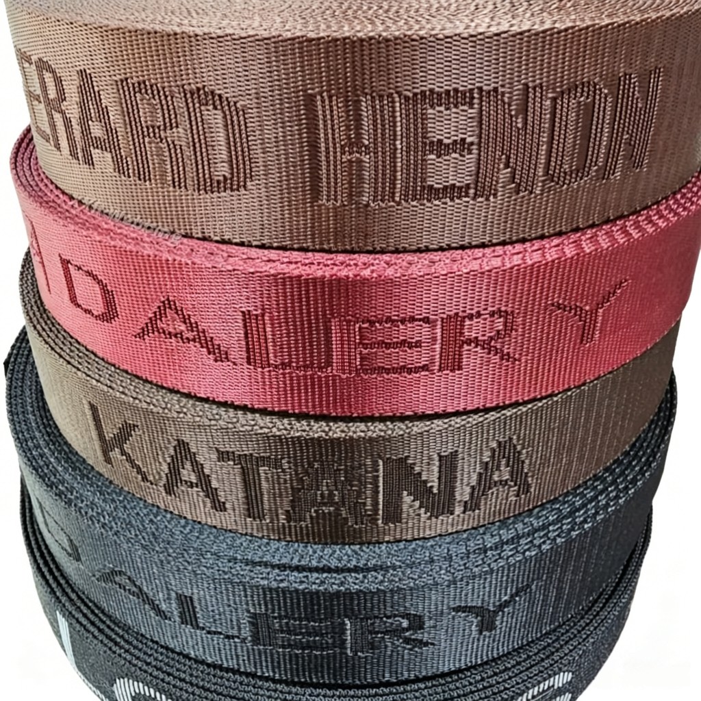 Custom Multi-Color Pattern Letters Nylon Jacquard Webbing
